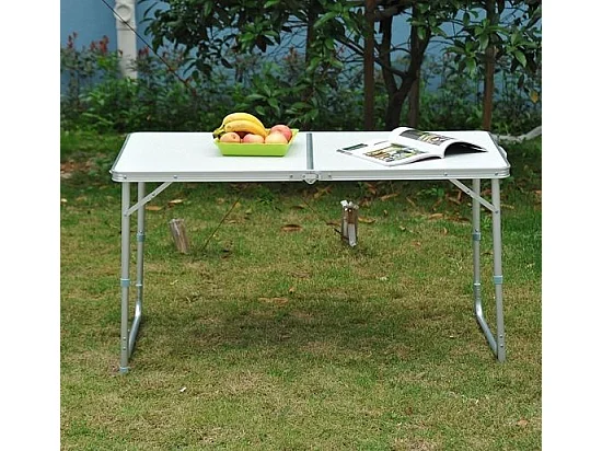 Mesa de camping blanco y gris 120x60x70 cm Outsunny