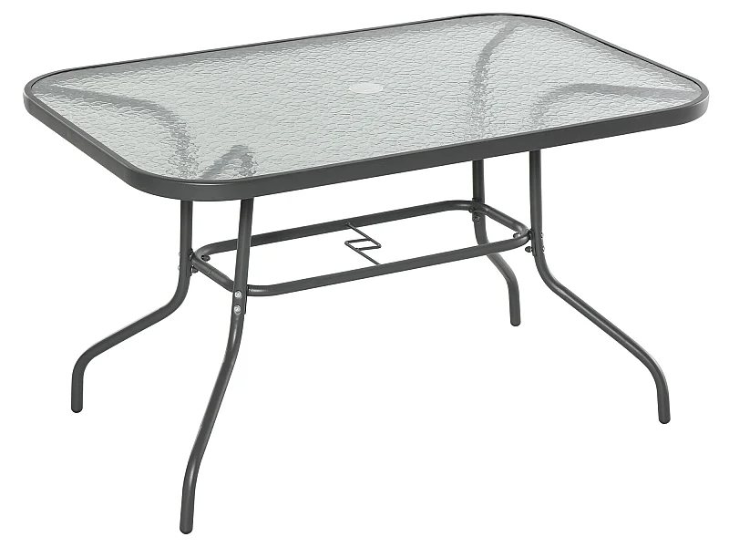 Mesa de jardín gris carbón 120x80x70cm Outsunny
