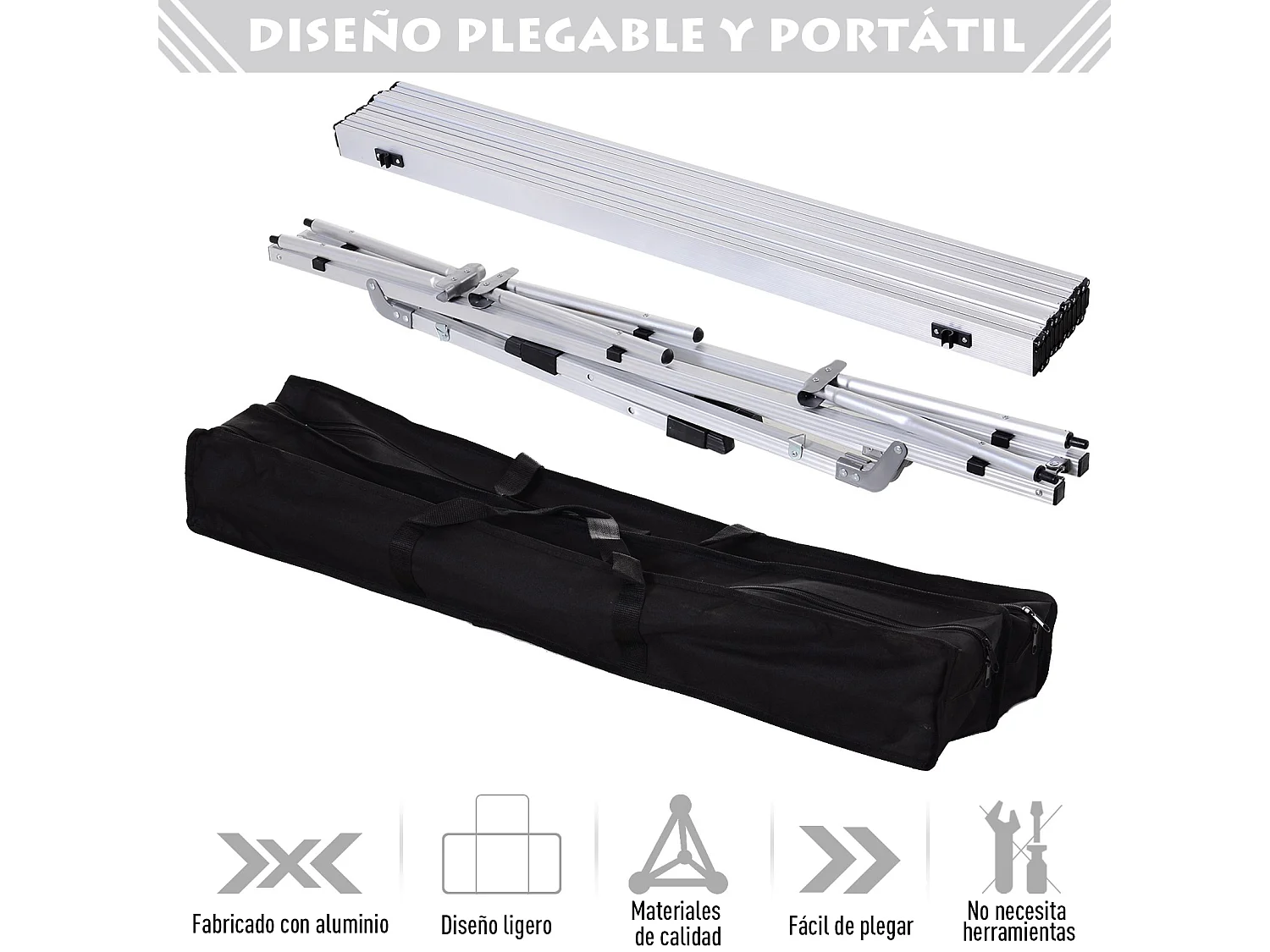 Mesa de picnic plateado 120x70x73 cm Outsunny