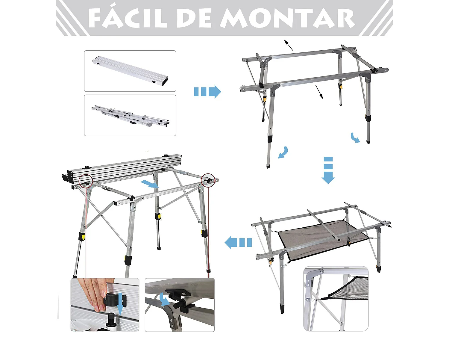 Mesa de picnic plateado 120x70x73 cm Outsunny