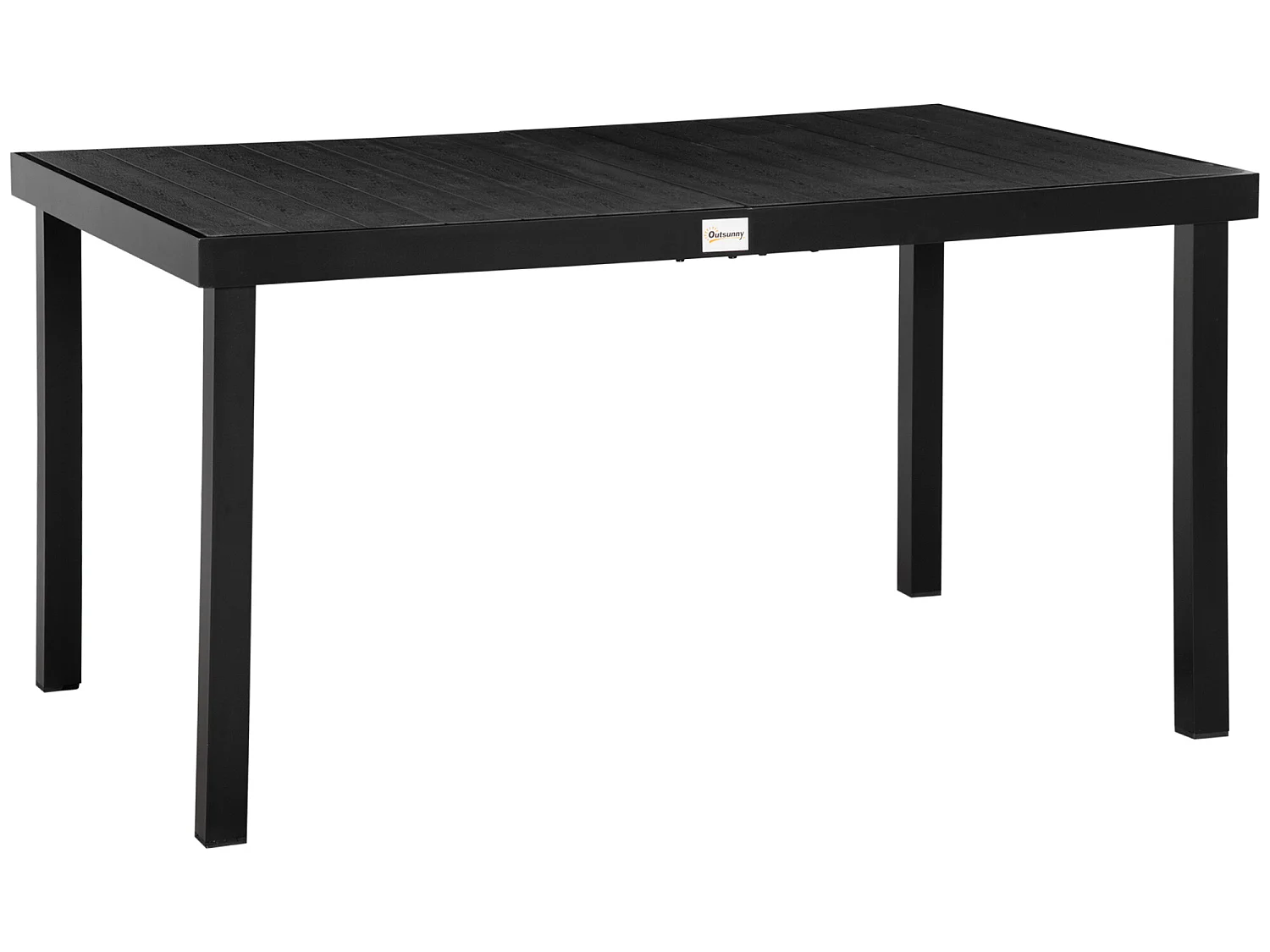 Mesa de jardín negro 140x90x74 cm Outsunny