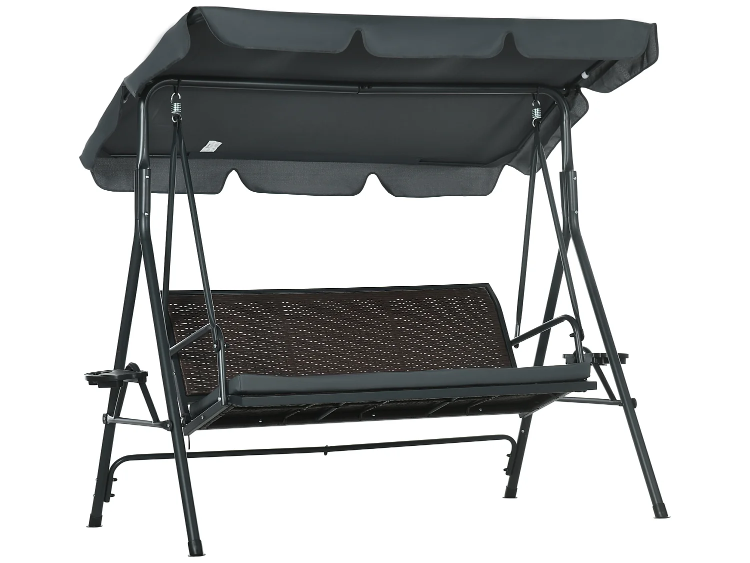 Columpio de jardín gris oscuro 204x112x150 cm Outsunny