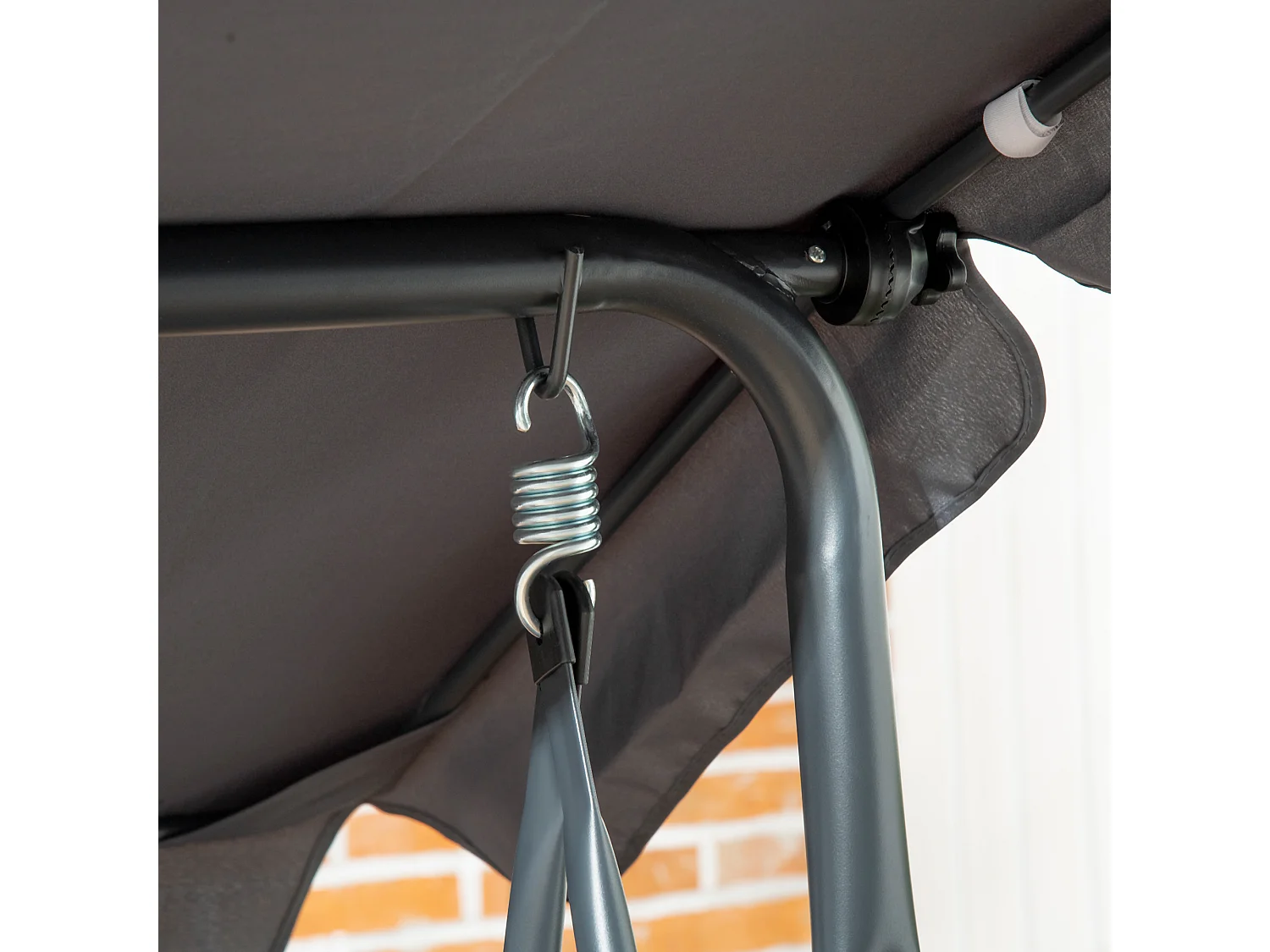 Columpio de jardín gris oscuro 204x112x150 cm Outsunny