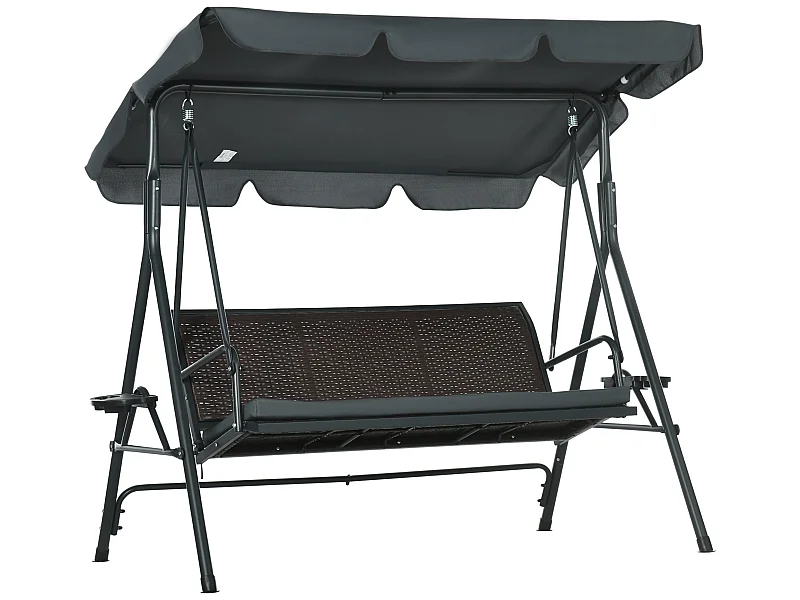 Columpio de jardín gris oscuro 204x112x150 cm Outsunny