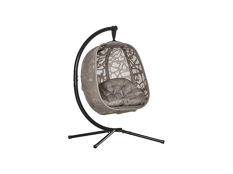 Silla colgante con soporte arena 126x96x172 cm Outsunny