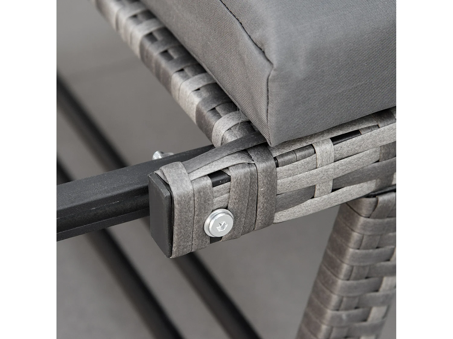 Sofá de ratán de 2 plazas gris 129x63x67 cm Outsunny