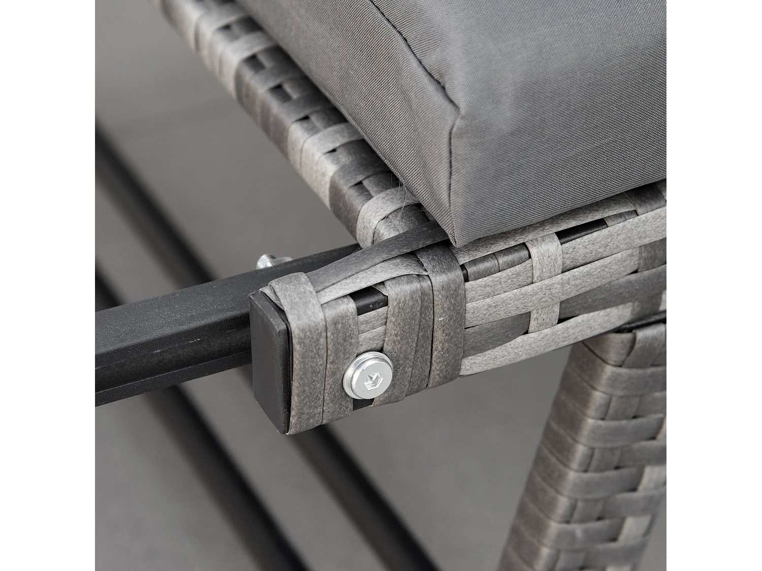 Sofá de ratán de 2 plazas gris 129x63x67 cm Outsunny