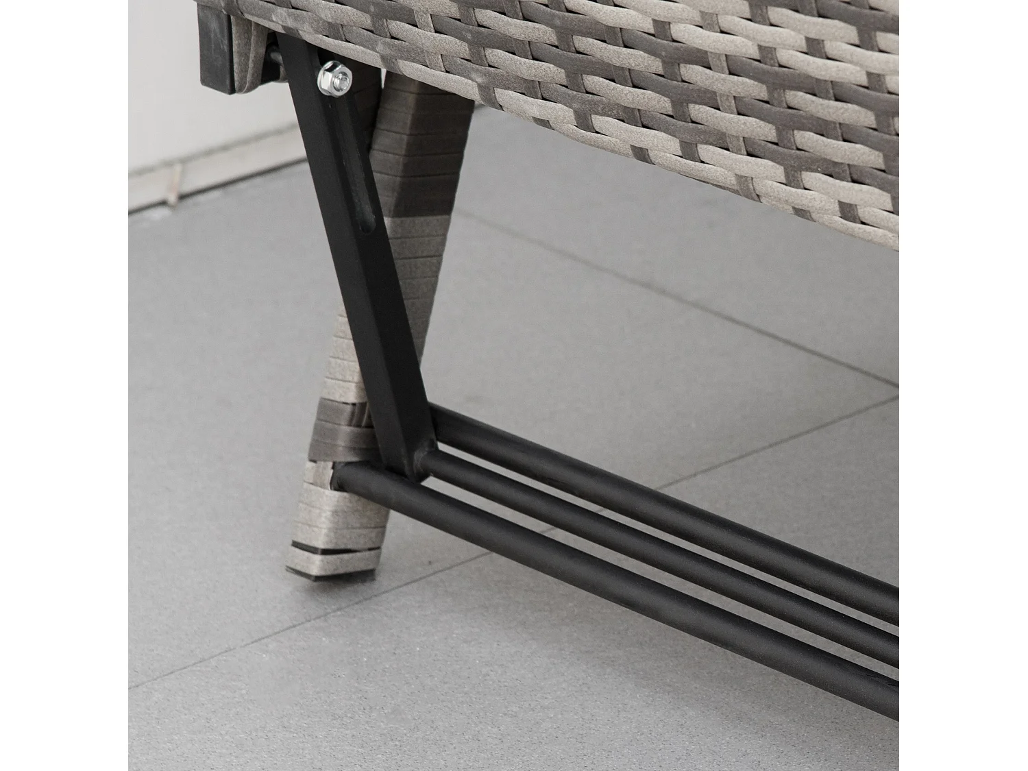 Sofá de ratán de 2 plazas gris 129x63x67 cm Outsunny