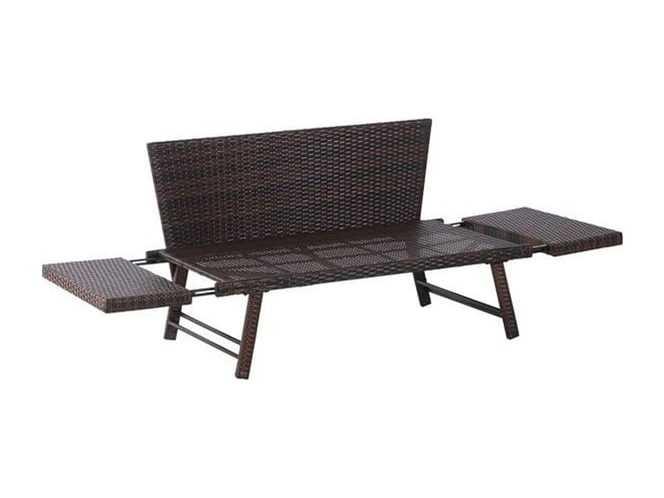 Sofá de ratán de 2 plazas beige 129x63x67 cm Outsunny