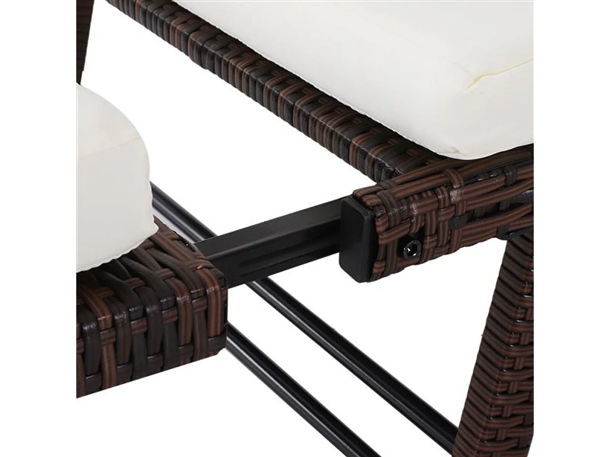 Sofá de ratán de 2 plazas beige 129x63x67 cm Outsunny