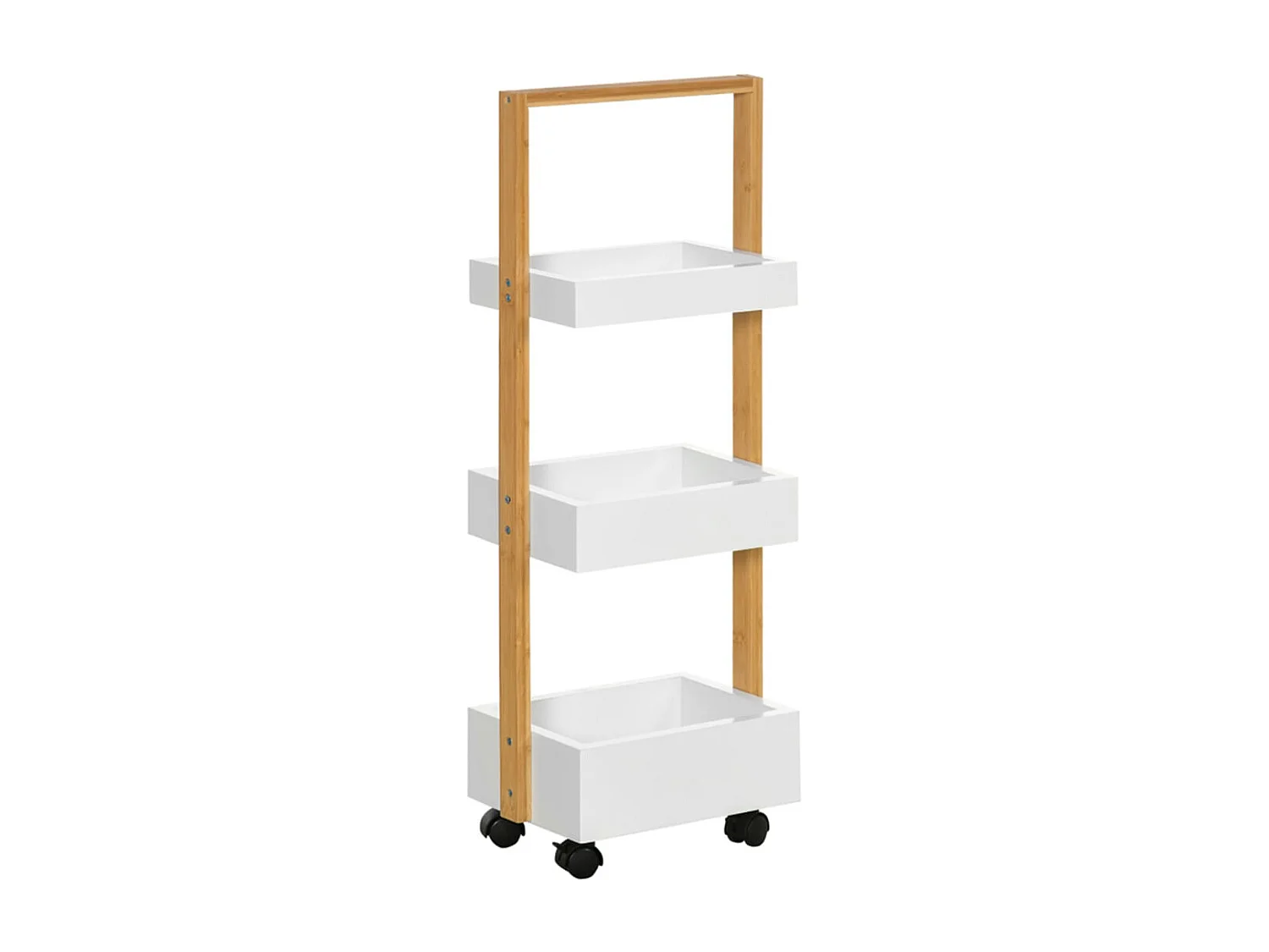 Carrito auxiliar blanco 28x18x75 cm HOMCOM