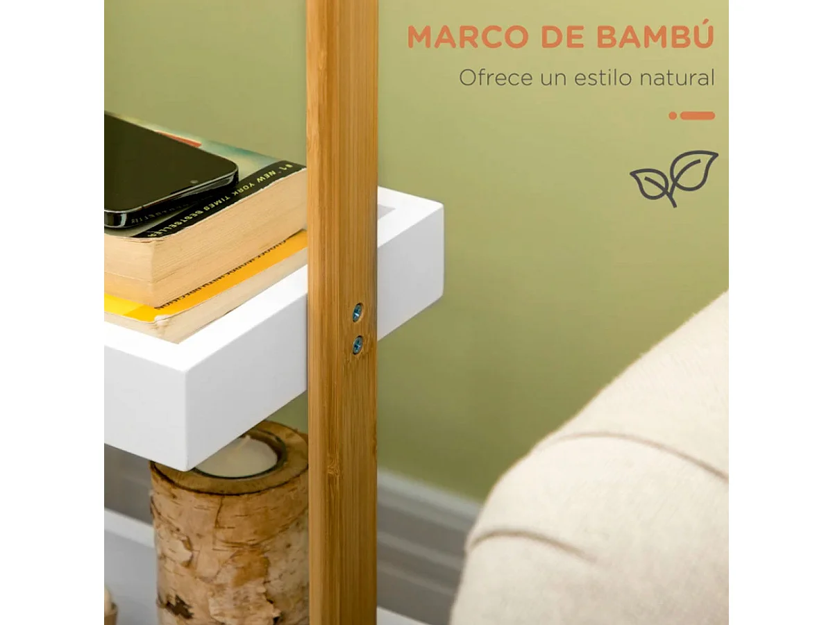 Carrito auxiliar blanco 28x18x75 cm HOMCOM