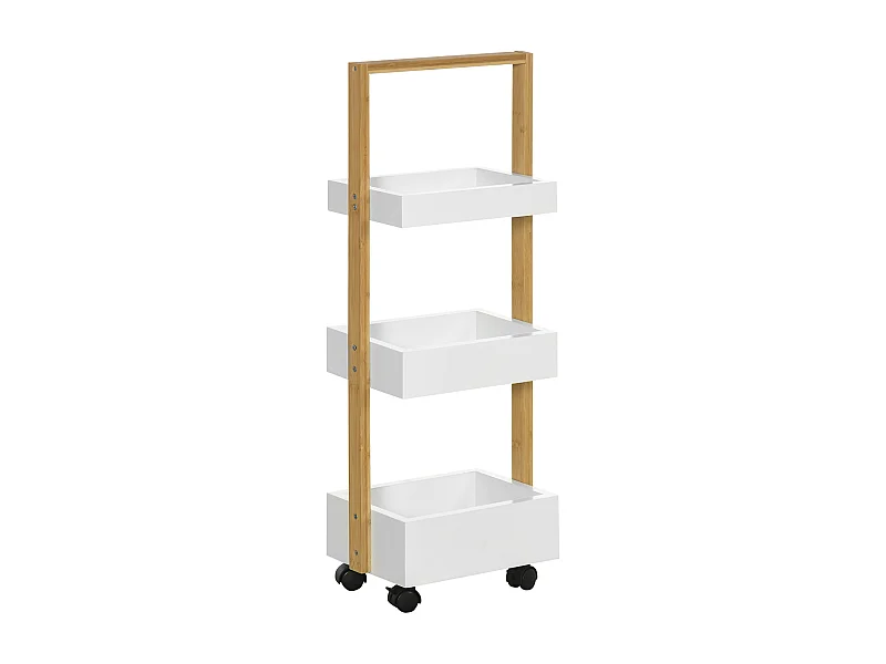 Carrito auxiliar blanco 28x18x75 cm HOMCOM