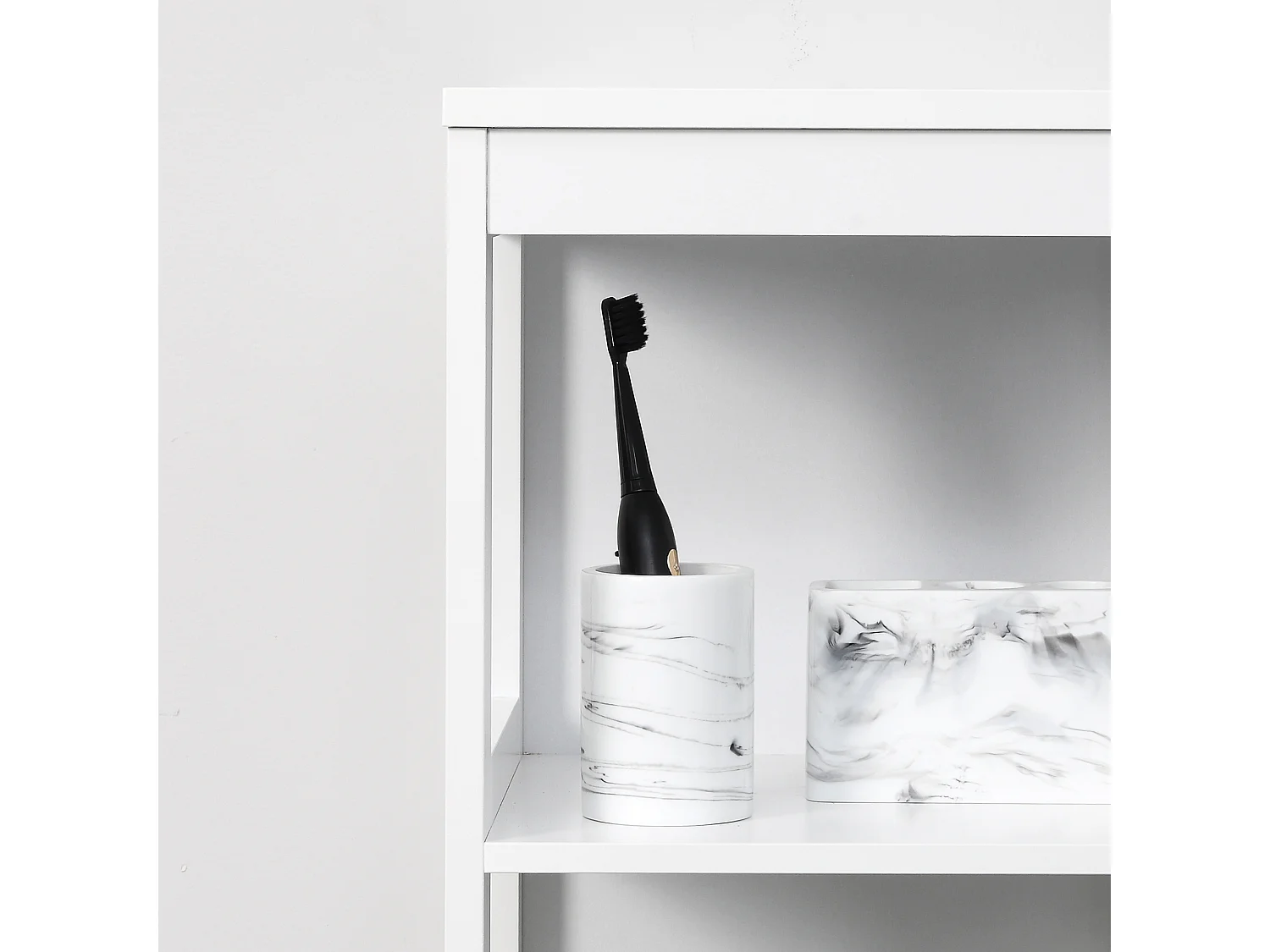 Estantería de baño blanco 30x30x140 cm kleankin