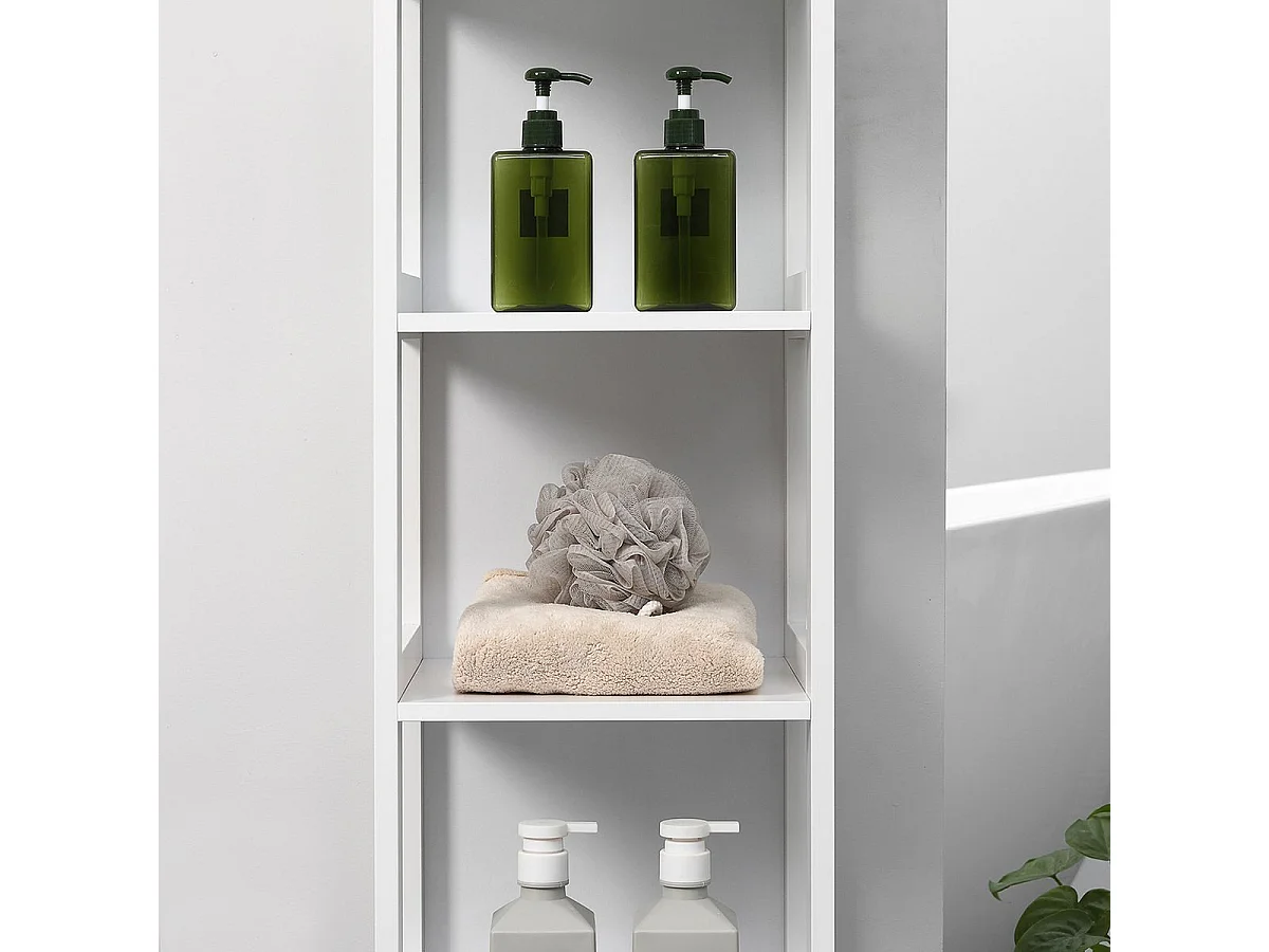 Estantería de baño blanco 30x30x140 cm kleankin