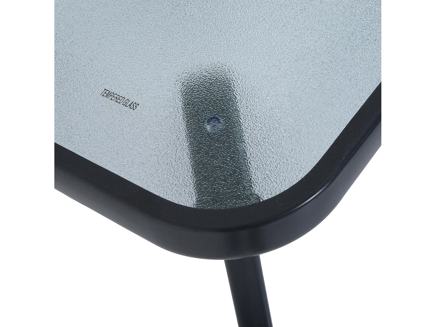 Mesa auxiliar de cristal negro 68.5x68.5x84 cm Outsunny