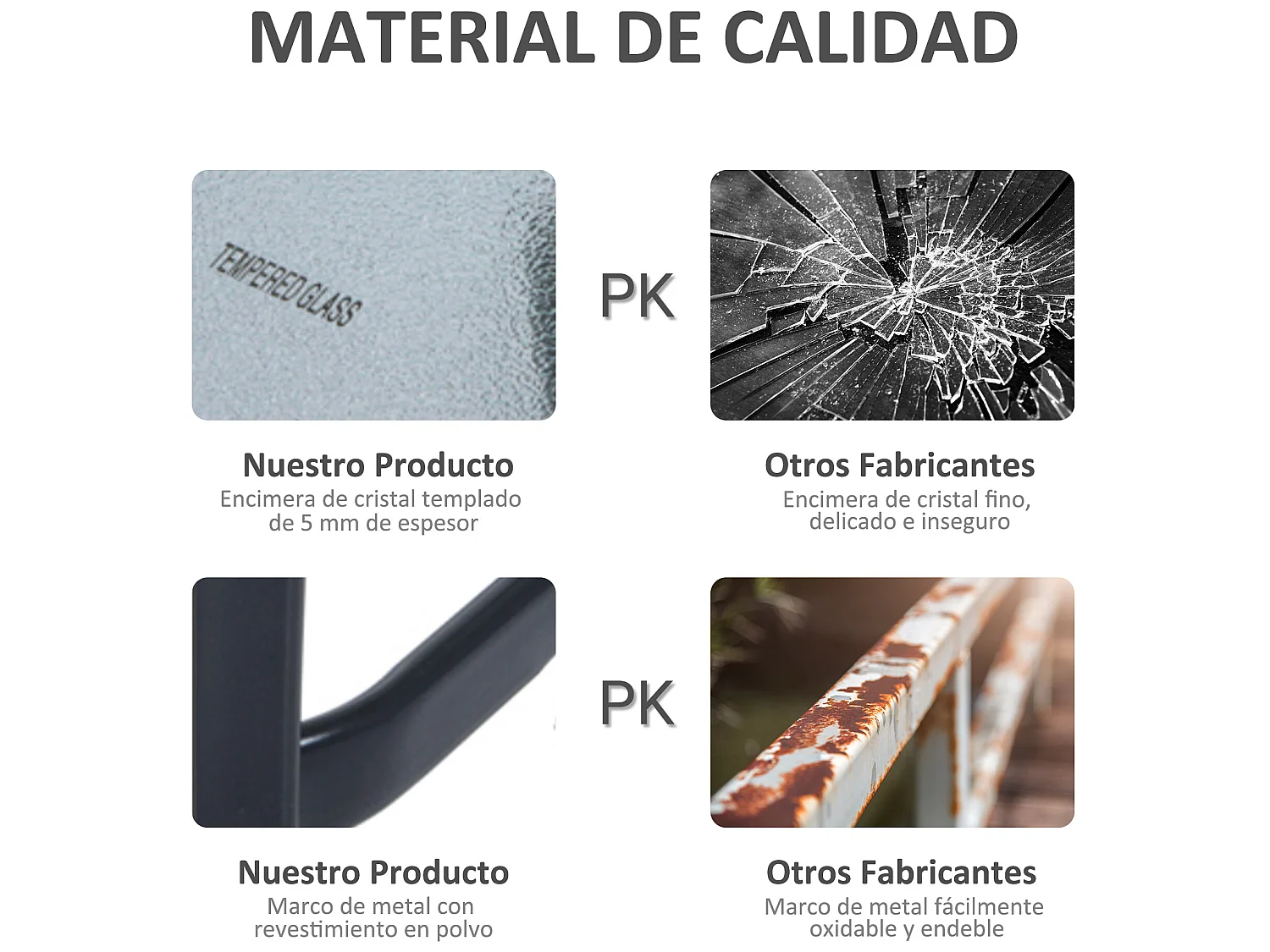 Mesa auxiliar de cristal negro 68.5x68.5x84 cm Outsunny