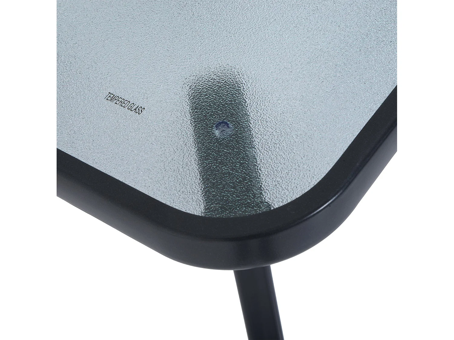 Mesa auxiliar de cristal negro 68.5x68.5x84 cm Outsunny