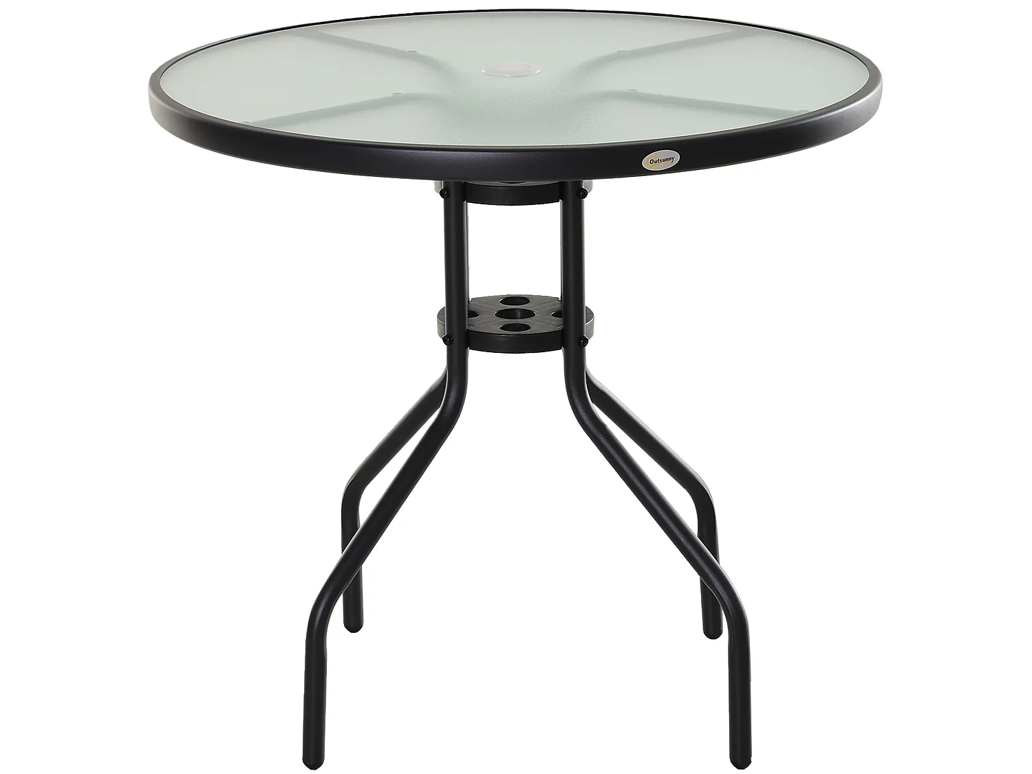 Mesa de jardín negro 80x80x72 cm Outsunny