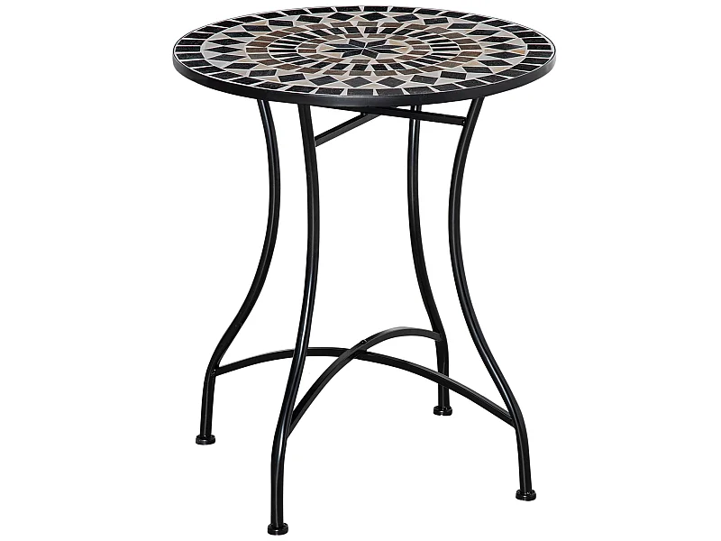 Mesa de jardín negro 60x60x71 cm Outsunny