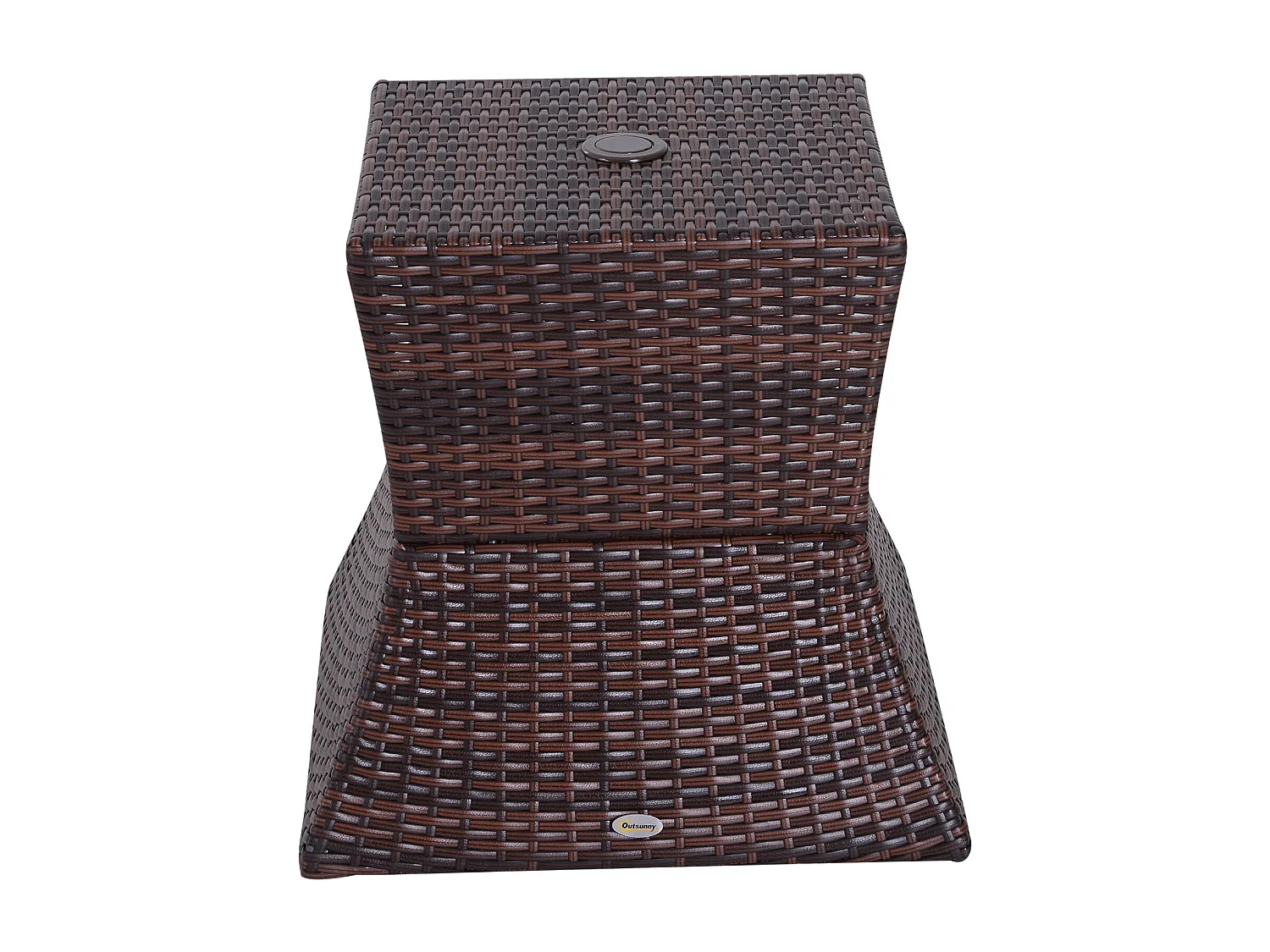 Mesa de centro ratán marrón 54x54x55 cm Outsunny