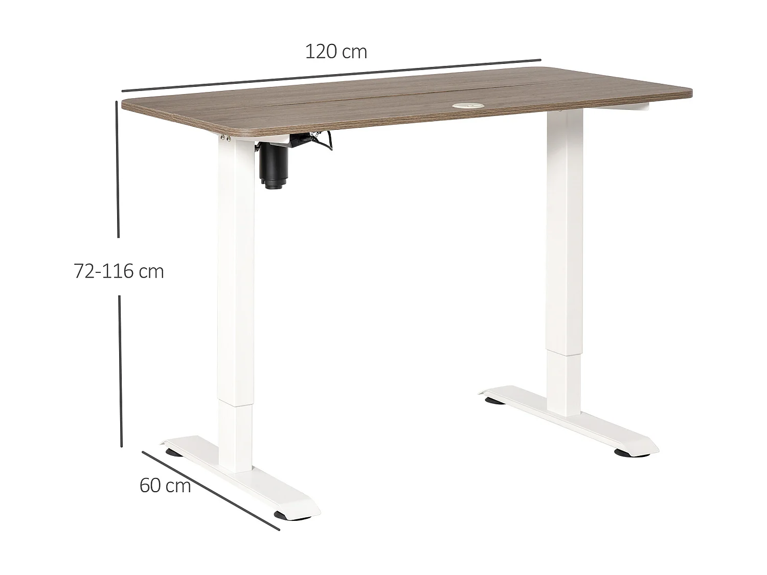 Escritorio eléctrico de pie blanco 120x60x116 cm Vinsetto
