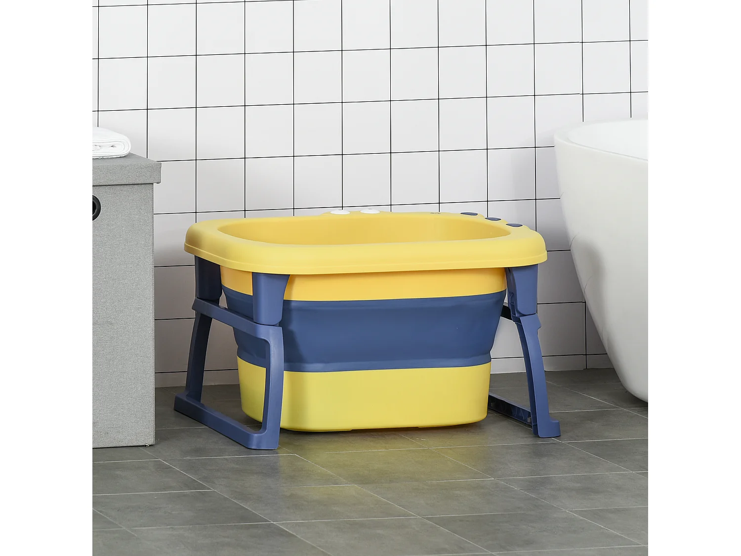 Bañera para bebé amarillo y azul 75.3x55.4x43 cm HOMCOM