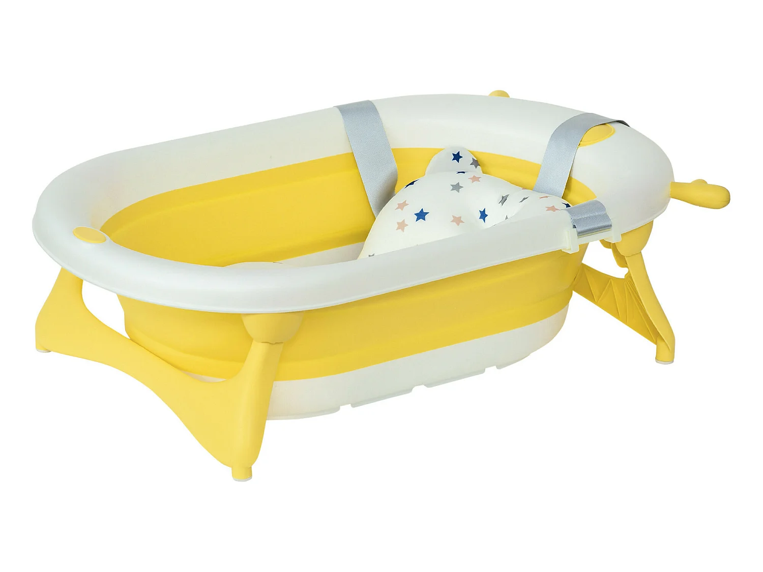 Bañera para bebé plegable amarillo 81.5x50.5x23.5 cm HOMCOM
