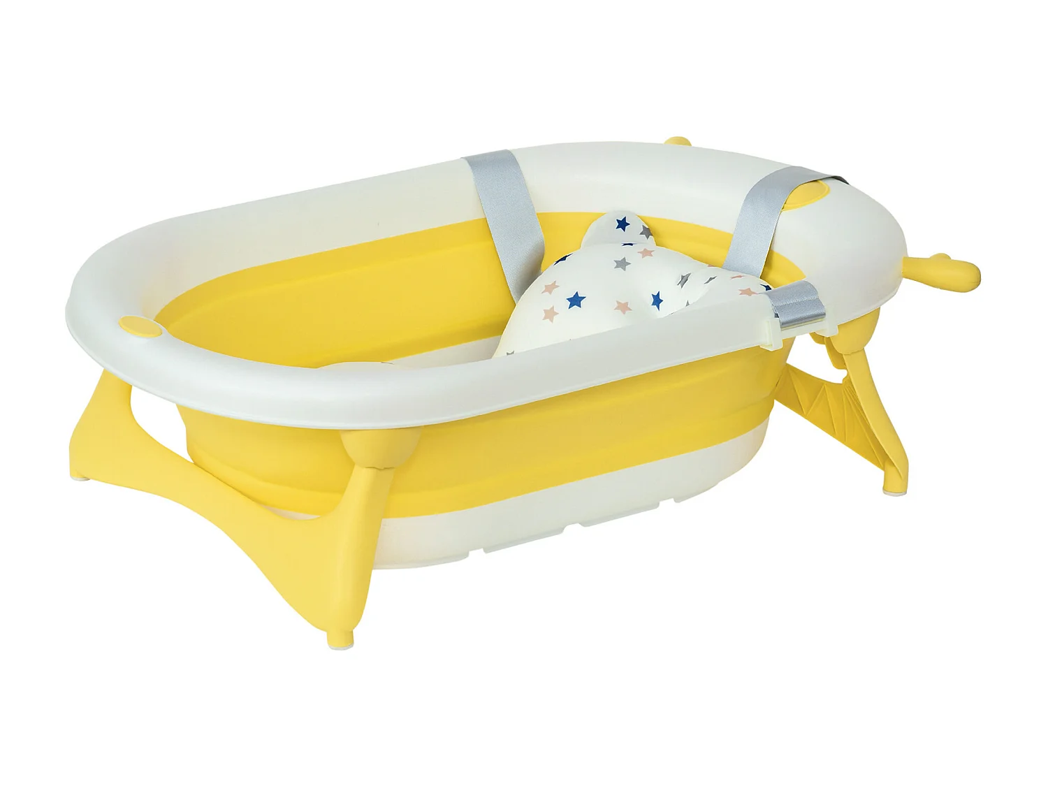 Bañera para bebé plegable amarillo 81.5x50.5x23.5 cm HOMCOM