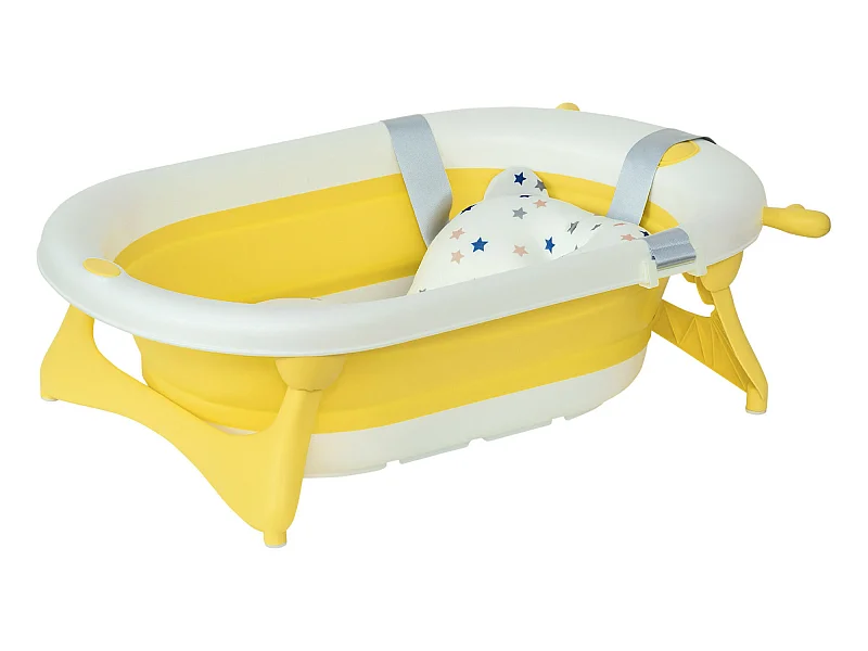 Bañera para bebé plegable amarillo 81.5x50.5x23.5 cm HOMCOM