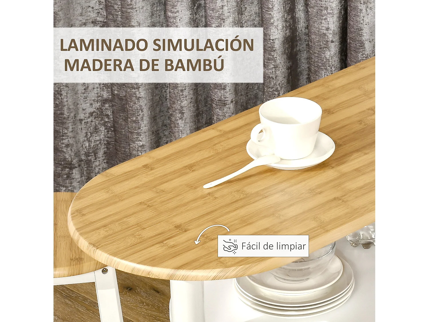Conjunto de bar blanco y natural 119x38.5x88.5 cm HOMCOM