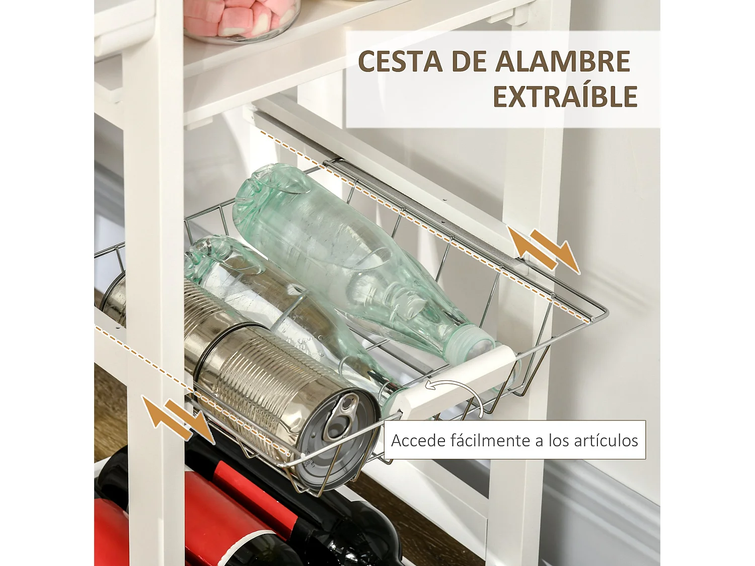 Conjunto de bar blanco y natural 119x38.5x88.5 cm HOMCOM