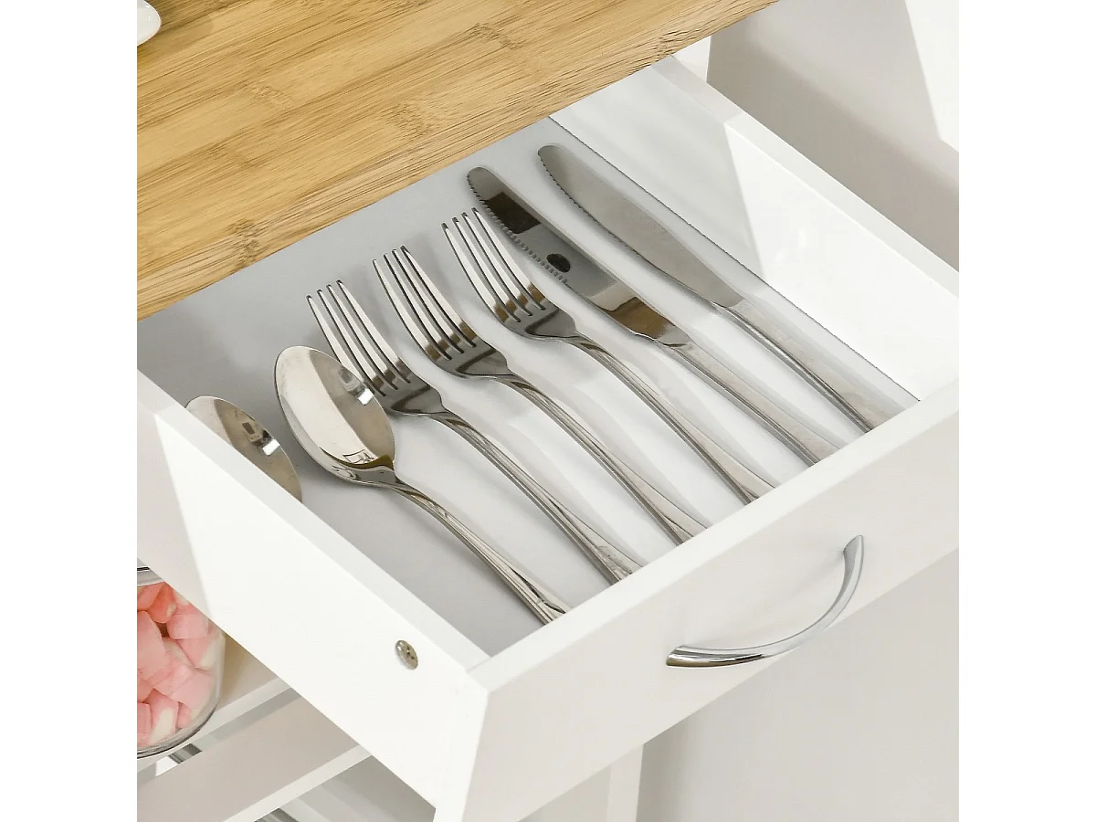 Conjunto de bar blanco y natural 119x38.5x88.5 cm HOMCOM