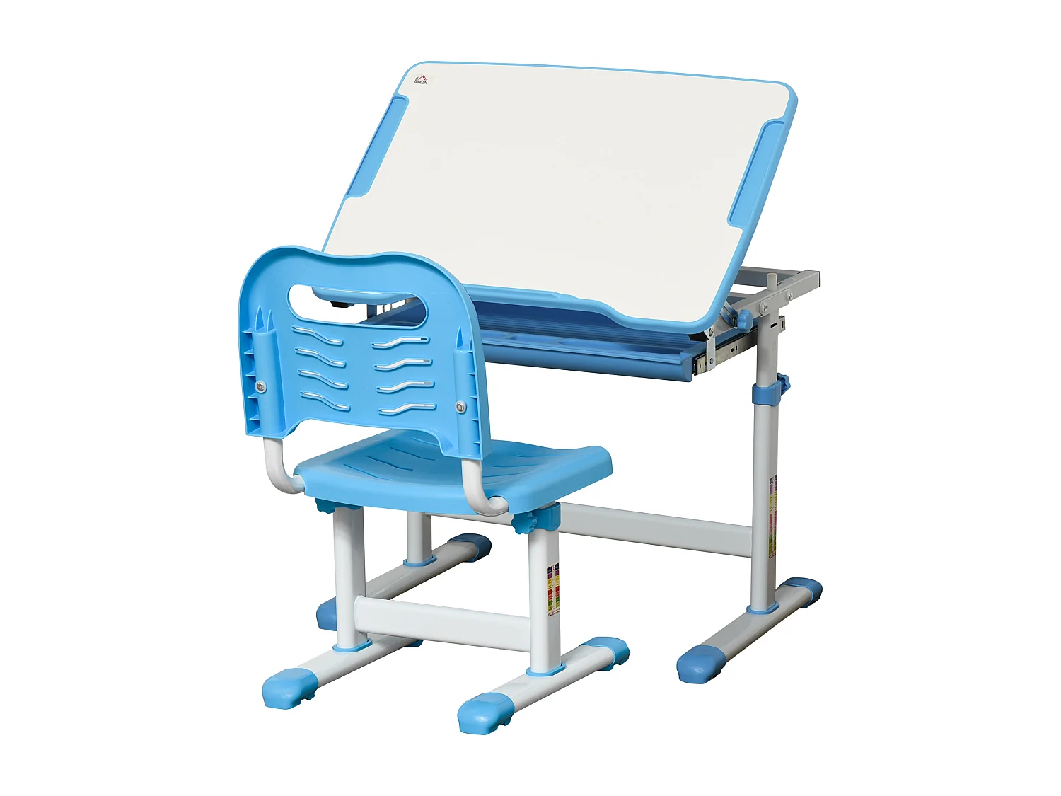 Pupitre infantil con silla azul 66x47x77 cm HOMCOM