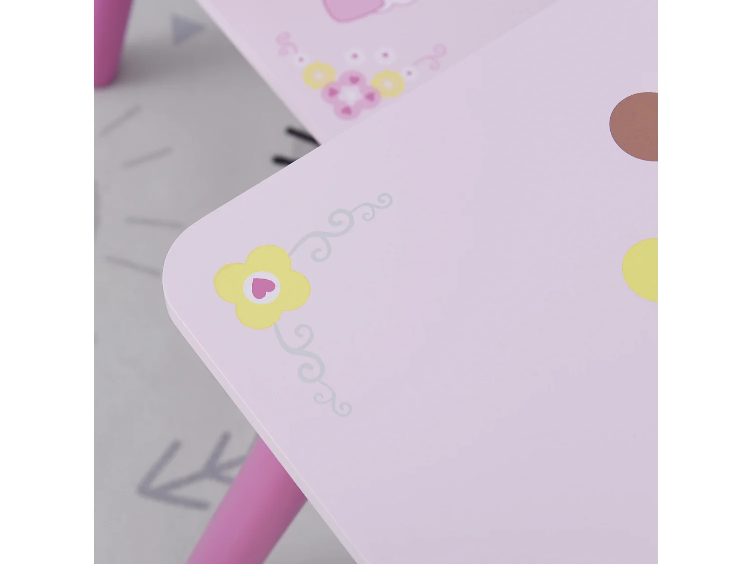 Juego de mesa y 2 sillas infantiles rosa 55x34x42 cm HOMCOM