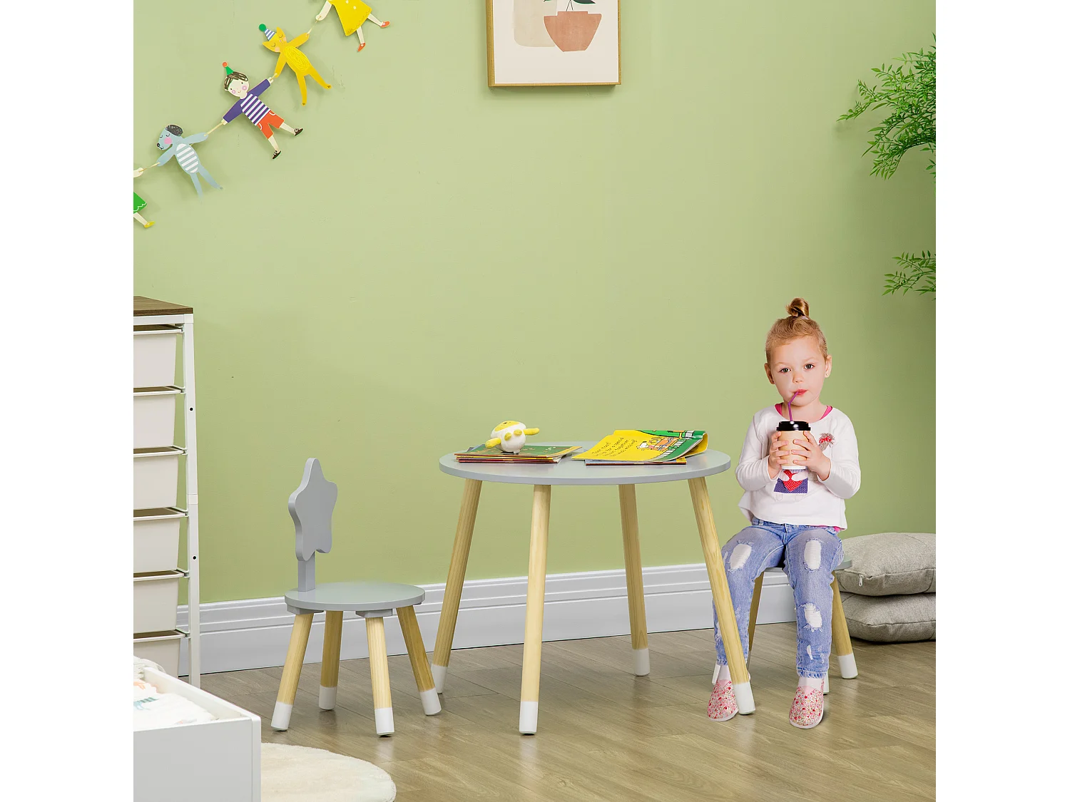 Muebles infantiles gris 59x59x50 cm HOMCOM