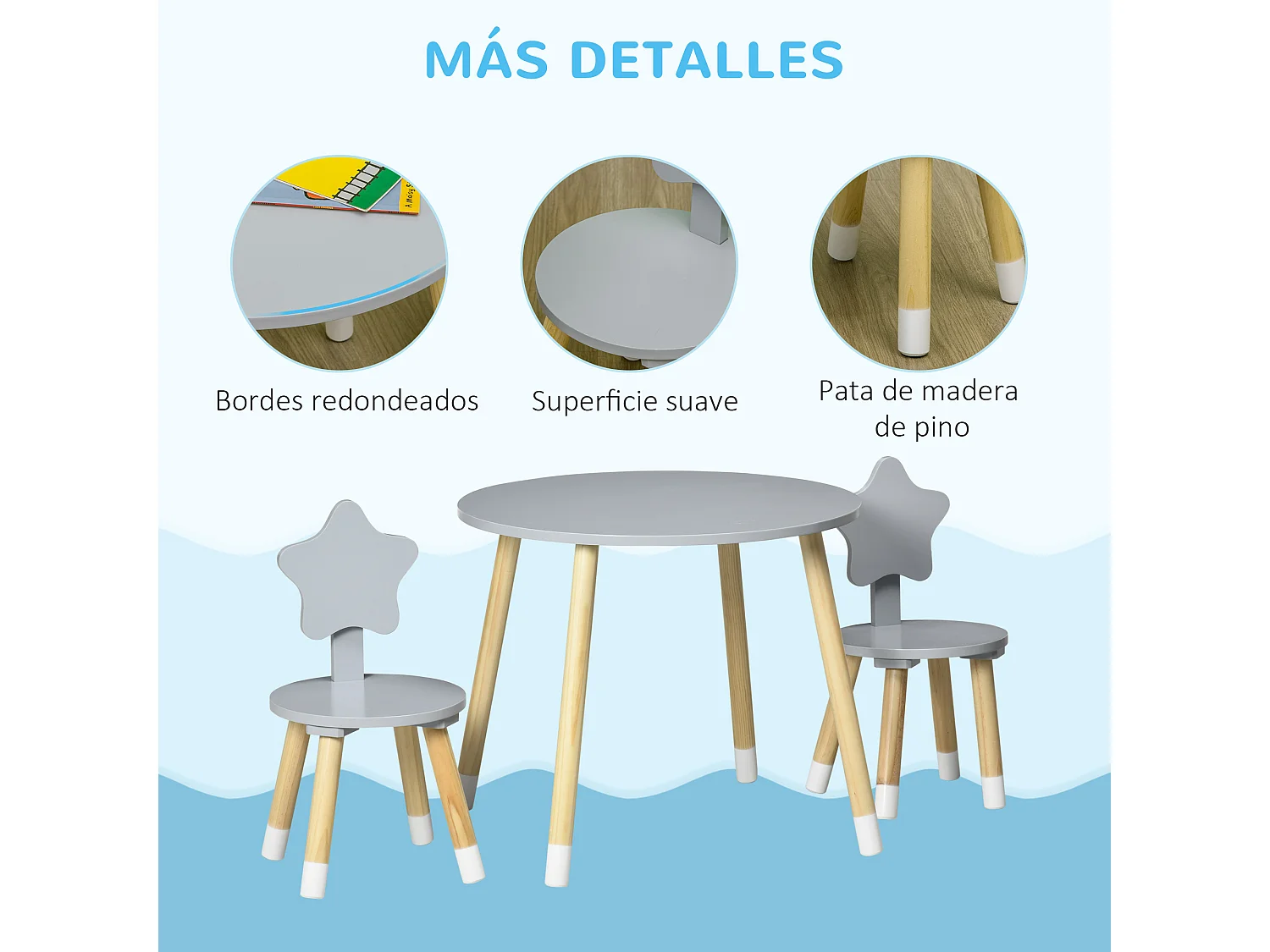 Muebles infantiles gris 59x59x50 cm HOMCOM