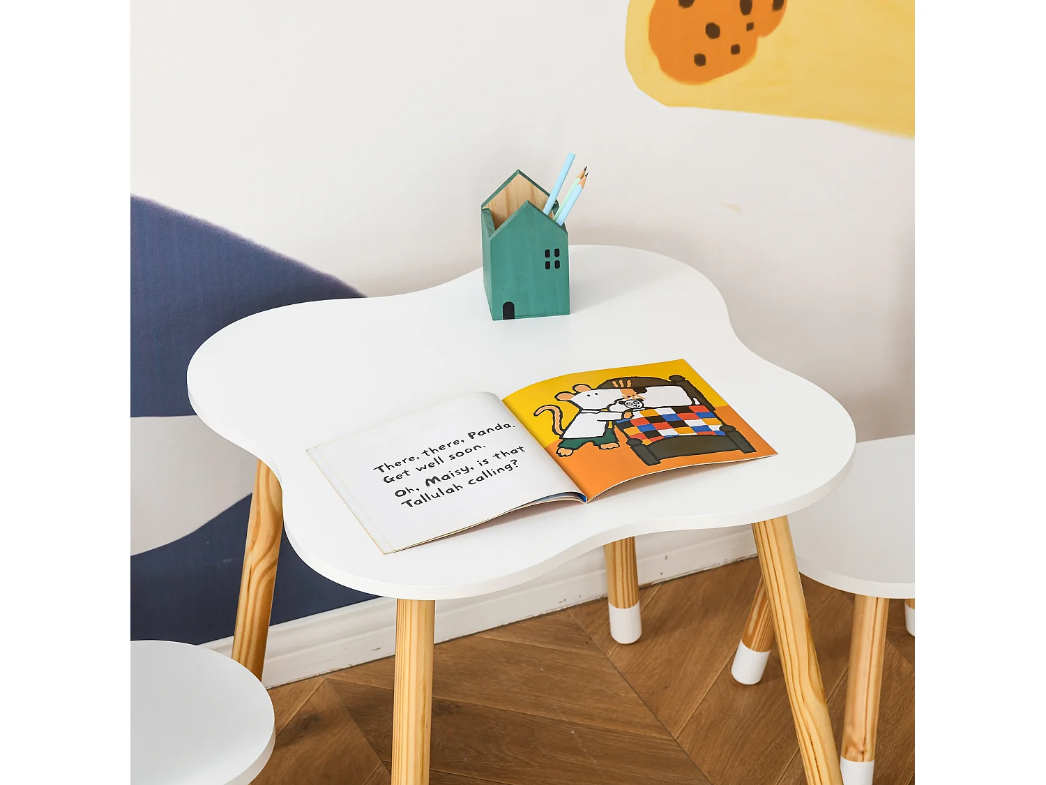 Juego infantil de mesa y 2 sillas blanco 56x56x50 cm HOMCOM