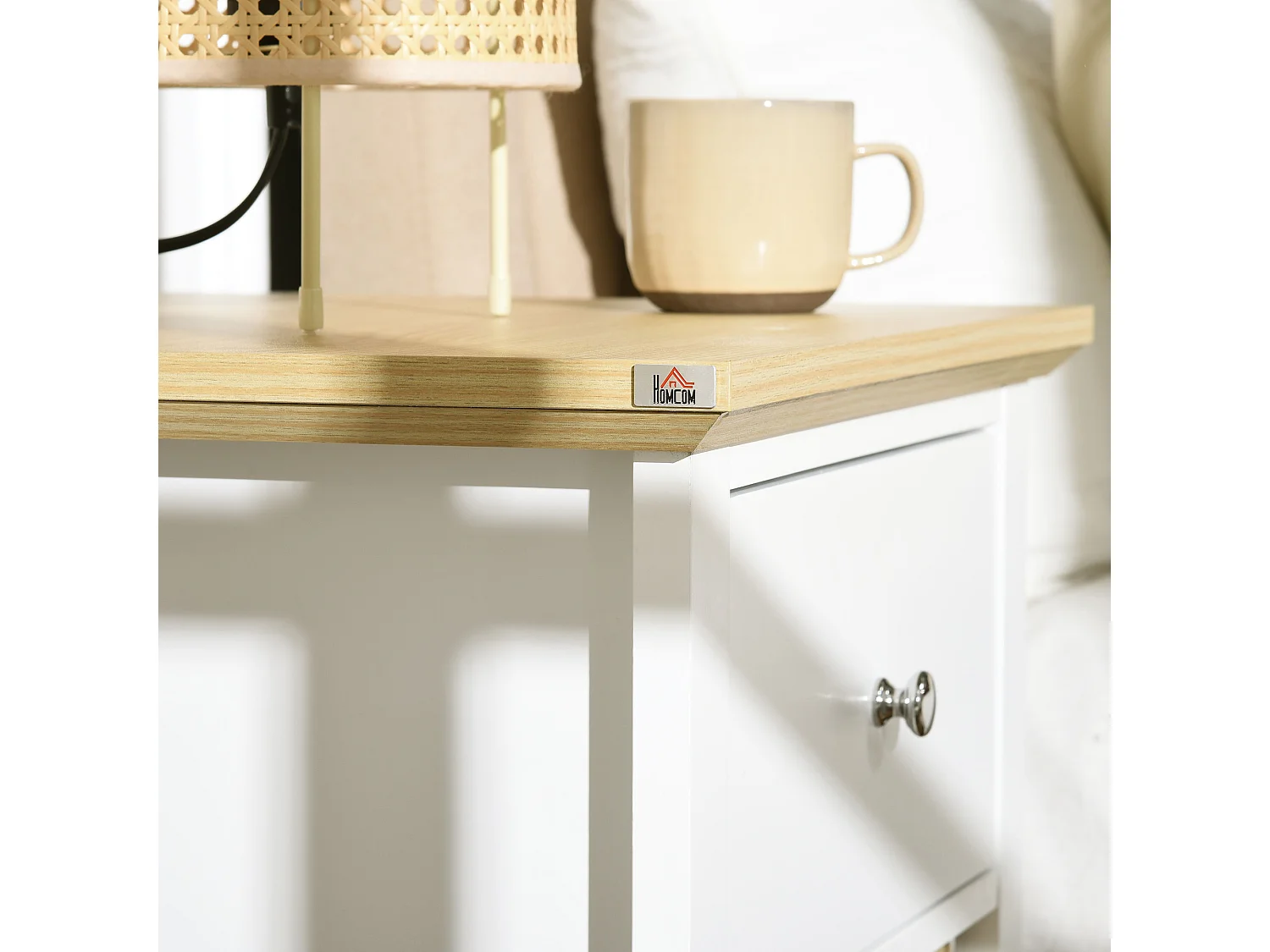 Mesita de noche blanco 49x39x64 cm HOMCOM