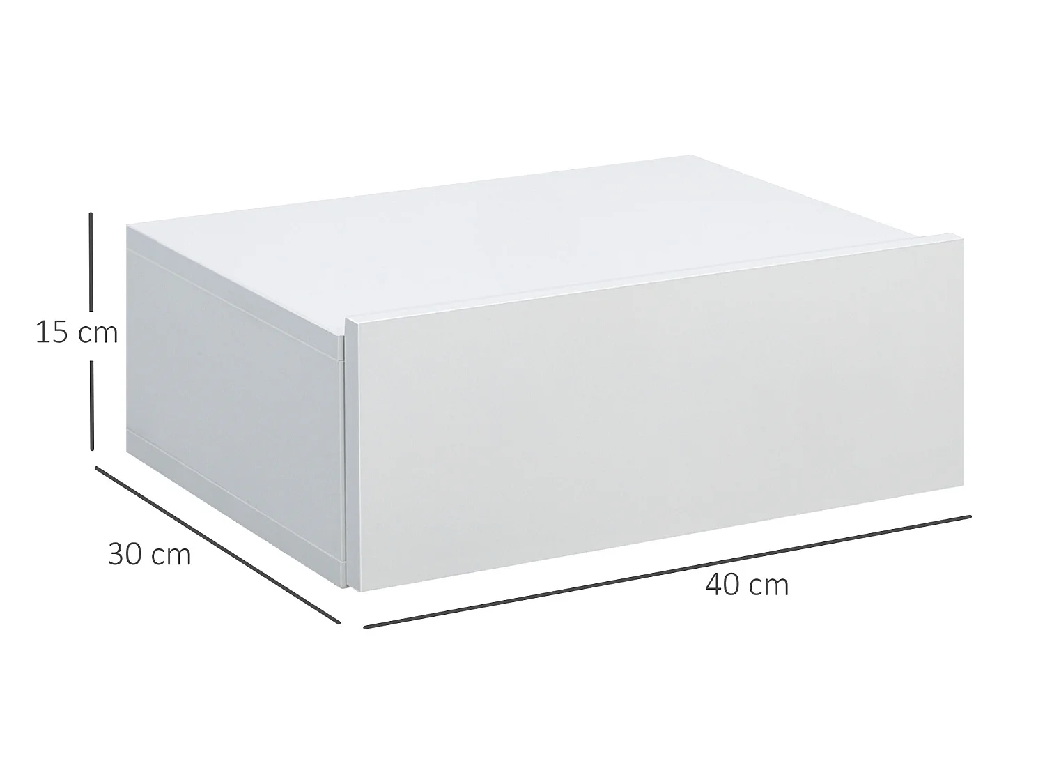Mesitas de noche flotantes blanco 40x30x15 cm HOMCOM