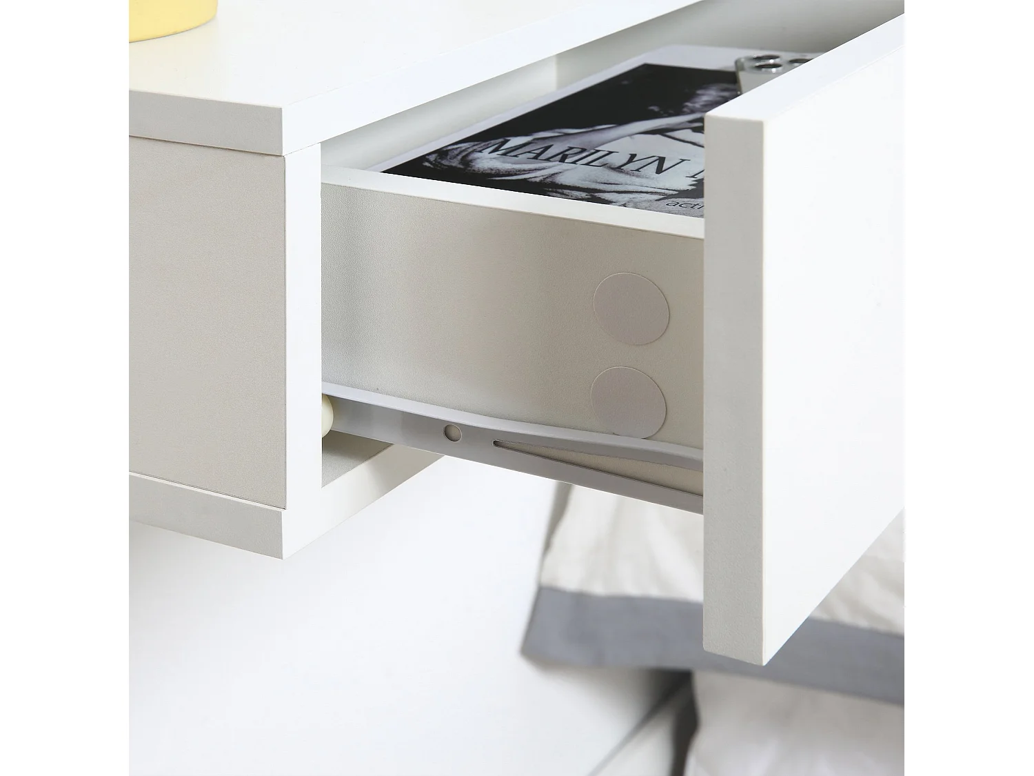 Mesitas de noche flotantes blanco 40x30x15 cm HOMCOM