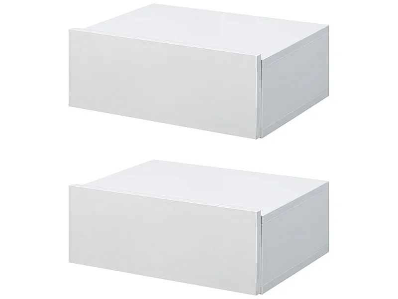 Mesitas de noche flotantes blanco 40x30x15 cm HOMCOM