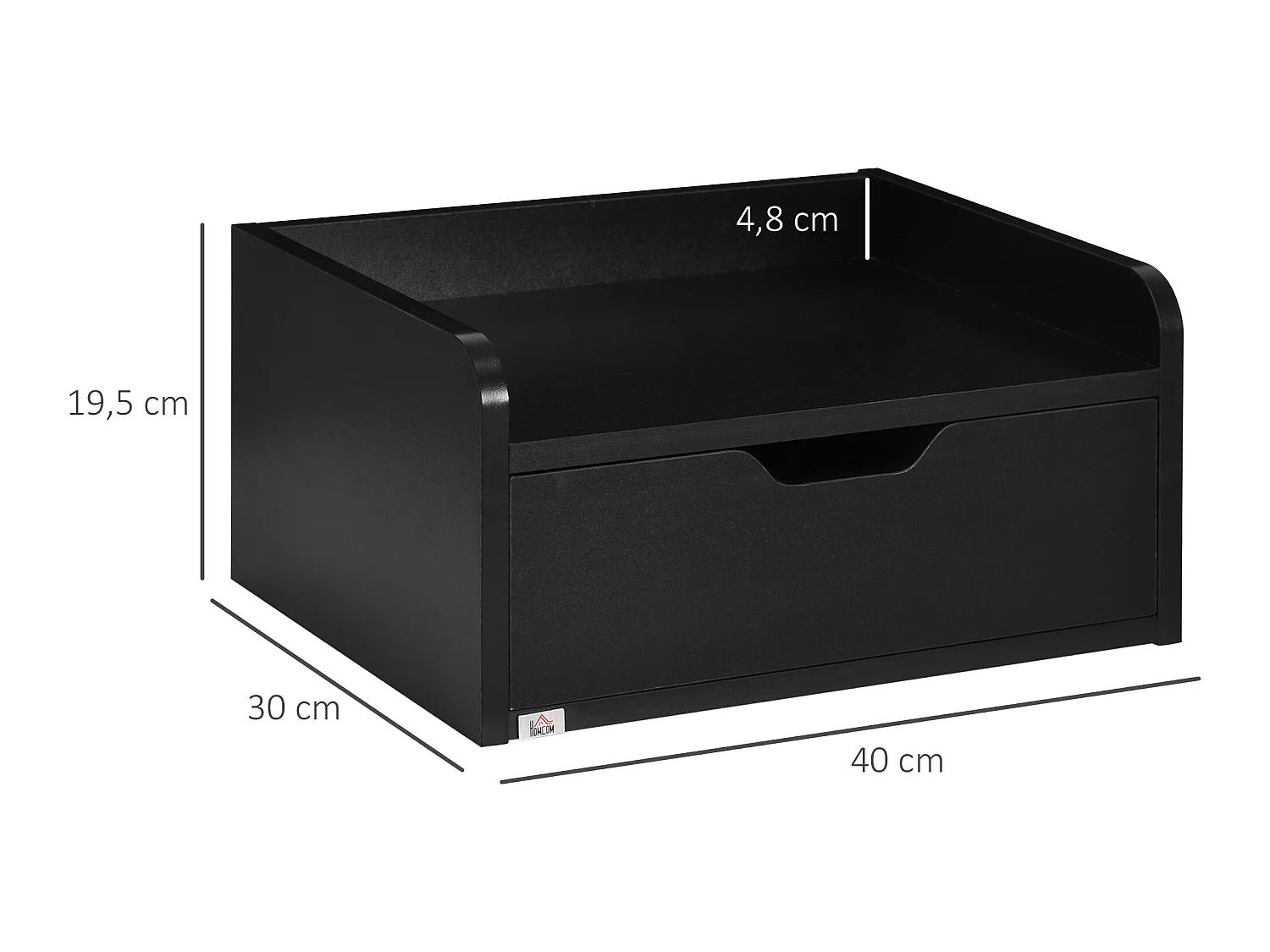 Mesillas de noche negro 40x30x19.5 cm HOMCOM