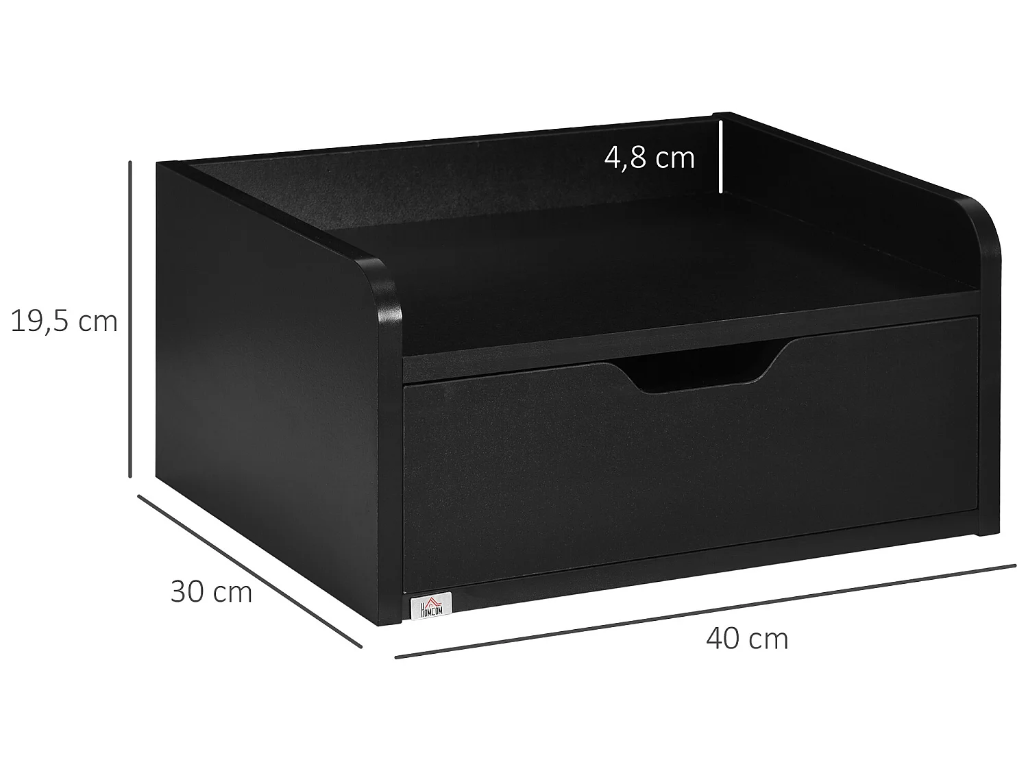 Mesillas de noche negro 40x30x19.5 cm HOMCOM