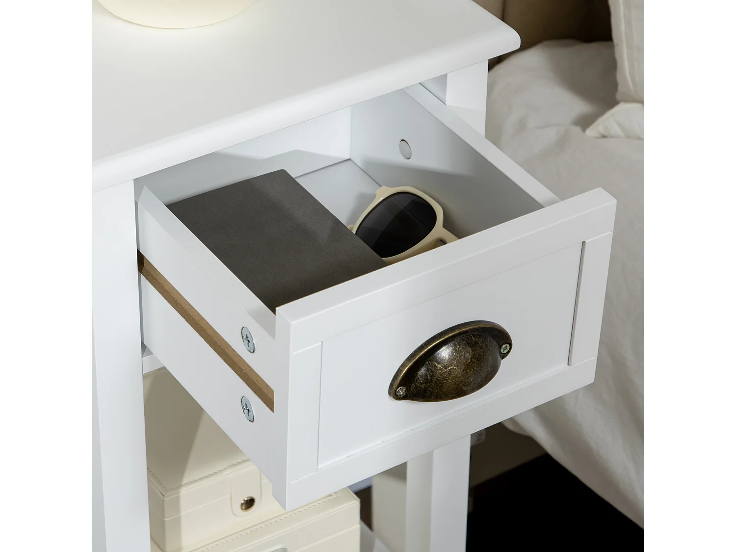 Mesa auxiliar white 30x30x75 cm HOMCOM