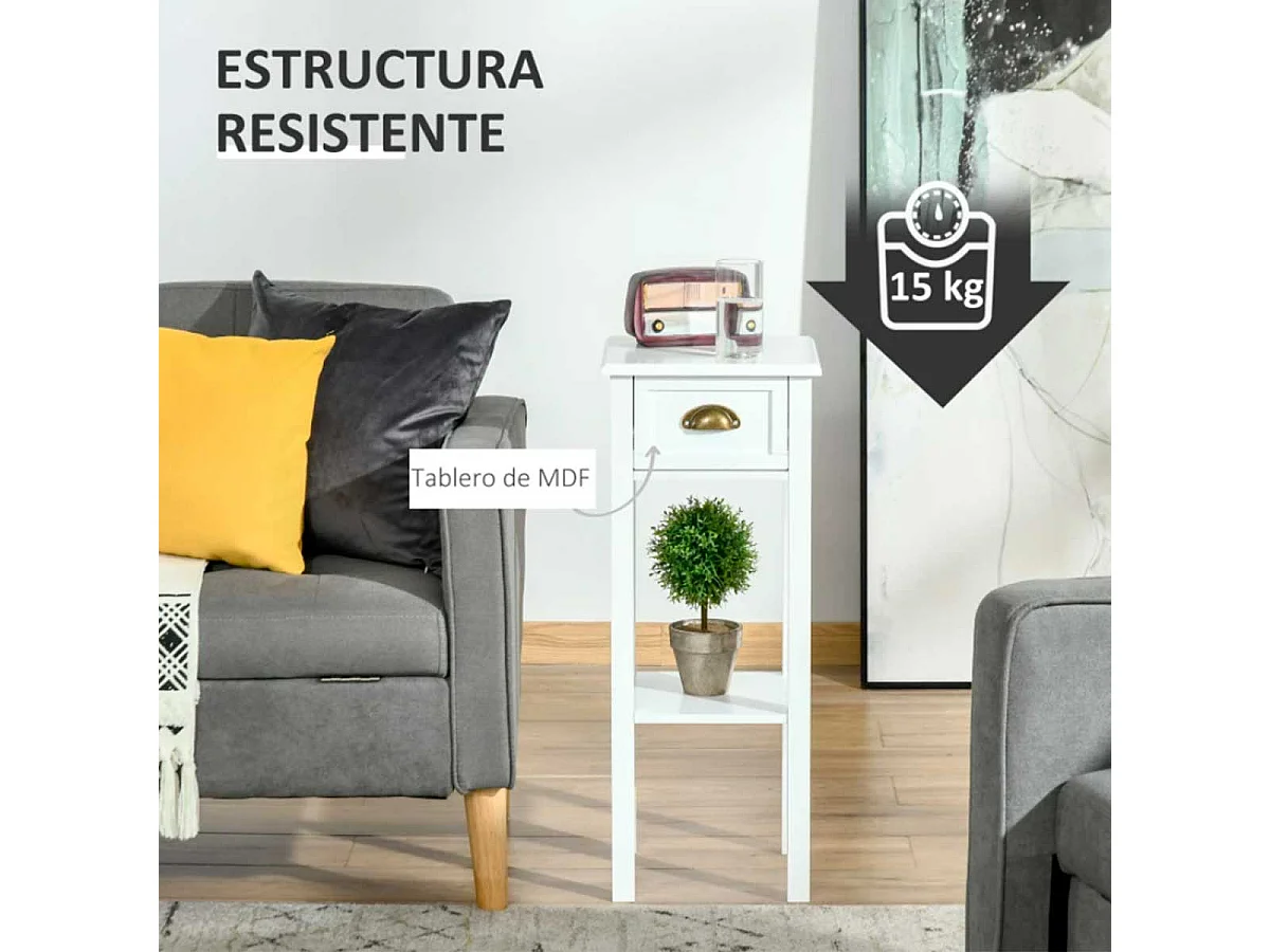 Mesa auxiliar white 30x30x75 cm HOMCOM