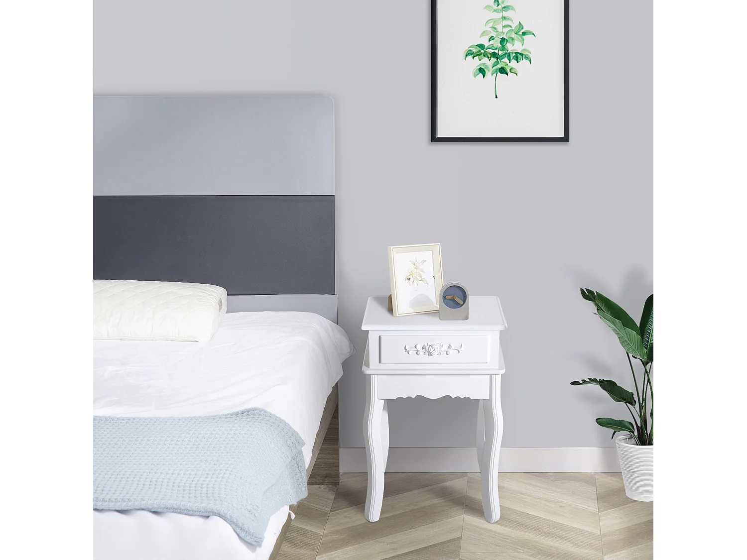 Mesita de noche blanco 40x35x60 cm HOMCOM