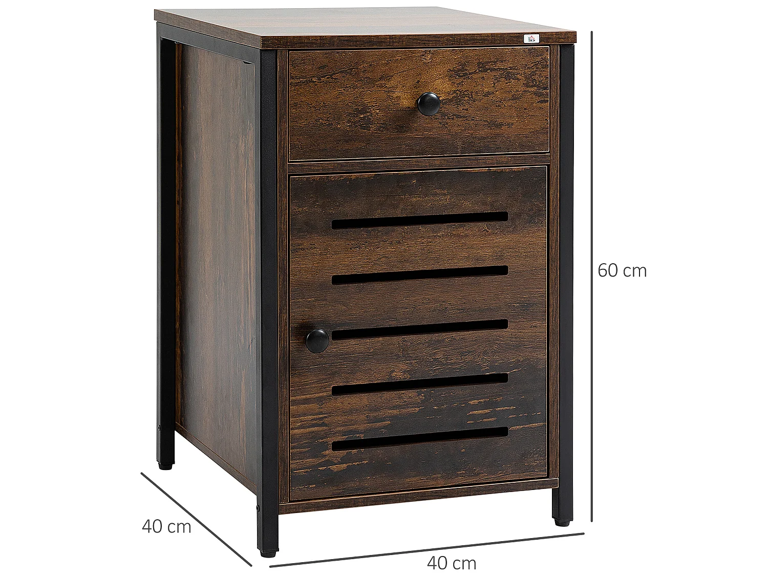 Mesilla de noche marrón 40x40x60 cm HOMCOM