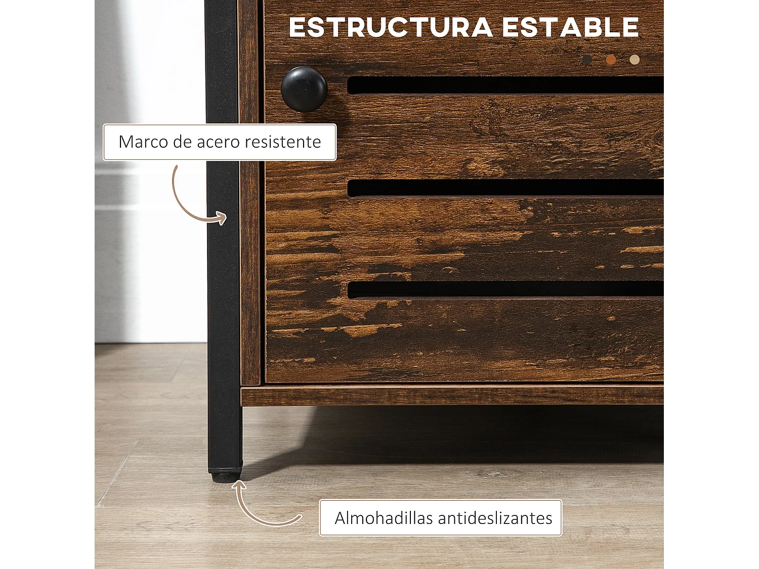 Mesilla de noche marrón 40x40x60 cm HOMCOM