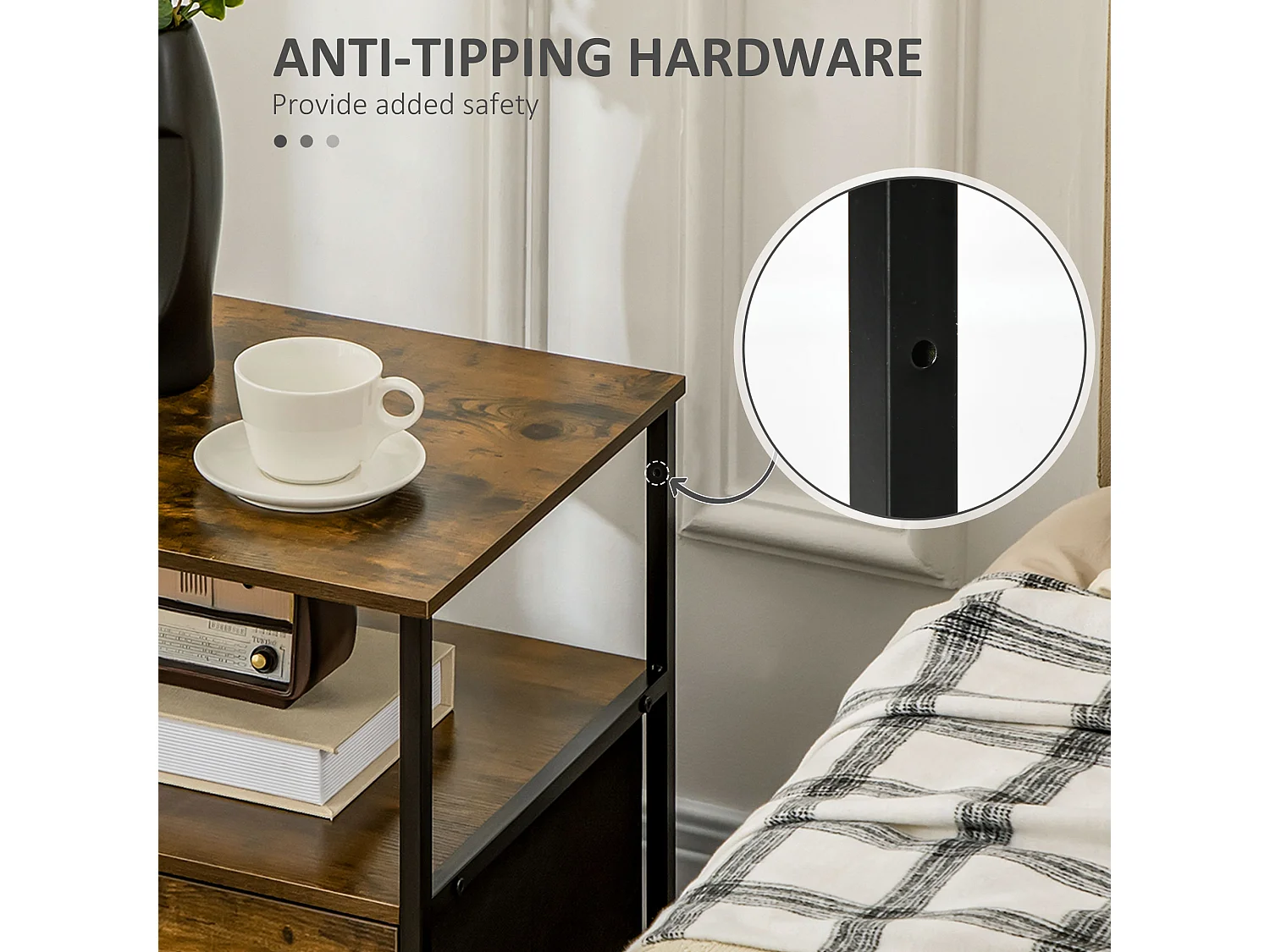 Armario de salón marrón rústico 45x40x50.5 cm HOMCOM